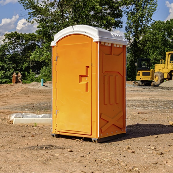 how often are the porta potties cleaned and serviced during a rental period in Leonard